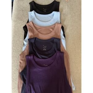 Women's Ribbed 5 Pk Bundle Tank Top - A New Day - Size XL - EUC